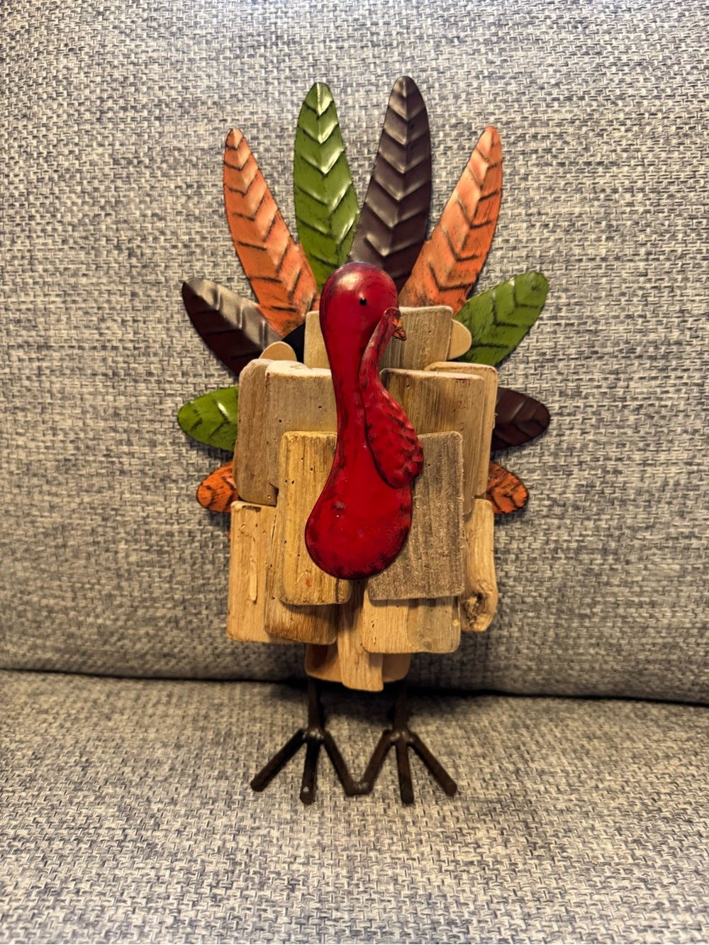 Turkey Table/Mantel Centerpiece - Metal & Wood